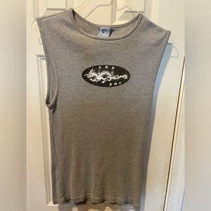 Men’s Gray Tank Top with Dragon Placard